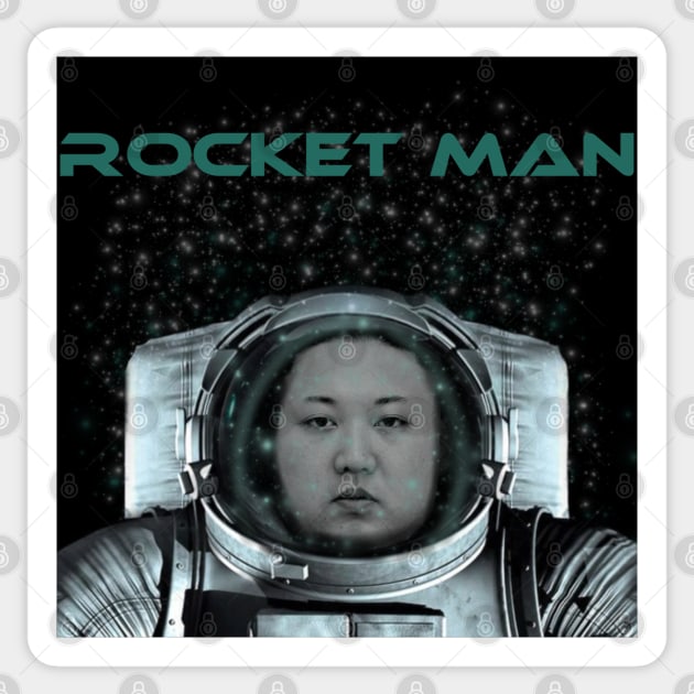 Kim Jong Un Rocket man Design by MotorManiac Sticker by MotorManiac